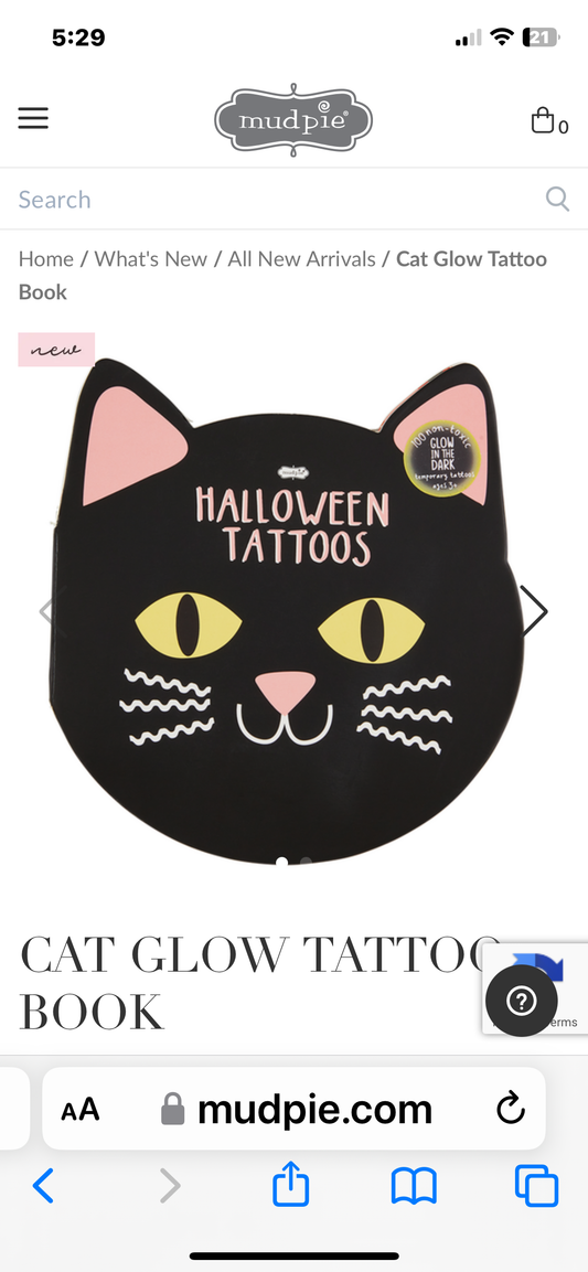 Mudpie - Cat Glow Tattoo Book