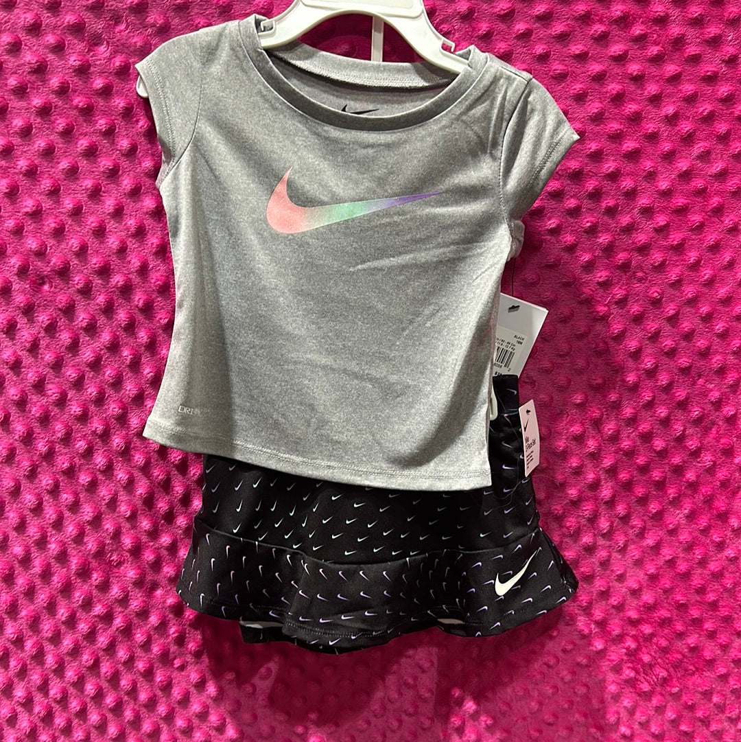 Nike grey short sleeve with black skort