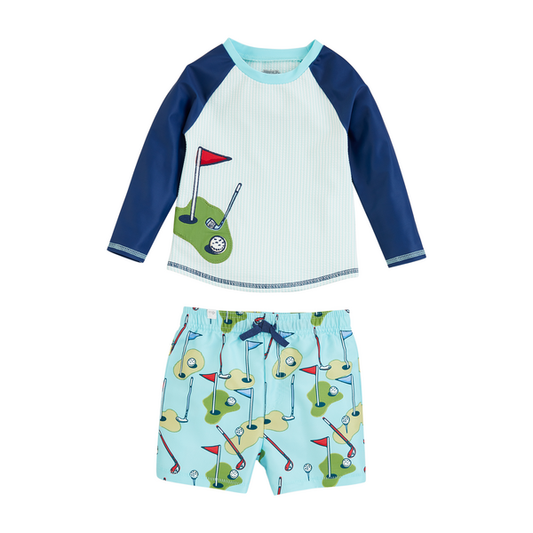 BOYS' GOLF RASH GUARD AND TRUNK SET