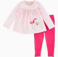 Mud Pie Pink Santa Tunic and Leggings