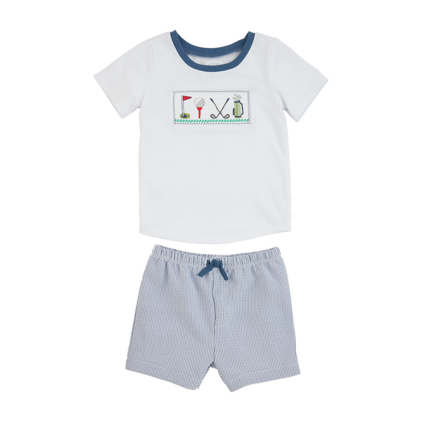 golf smocked short set