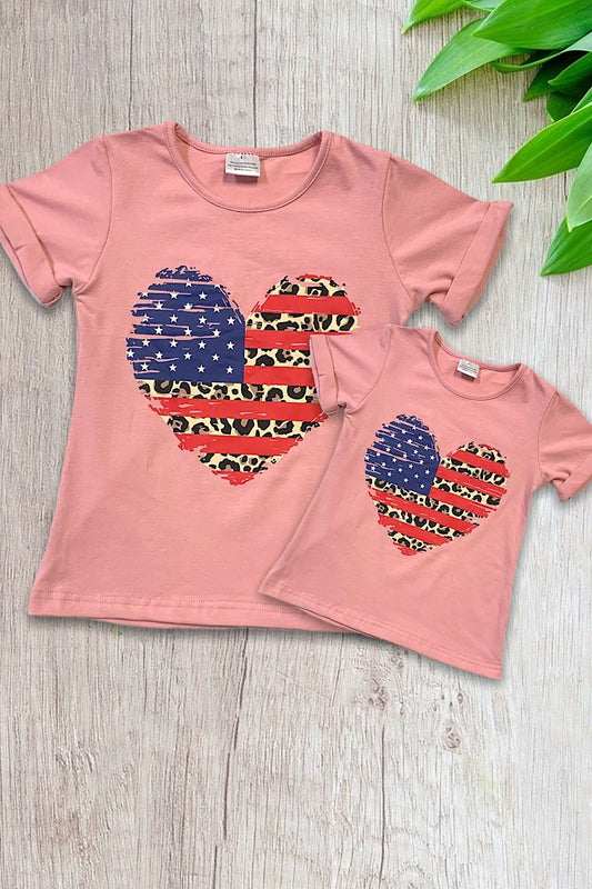 MOMMY & ME HEART PRINTED TEE SHIRTS.